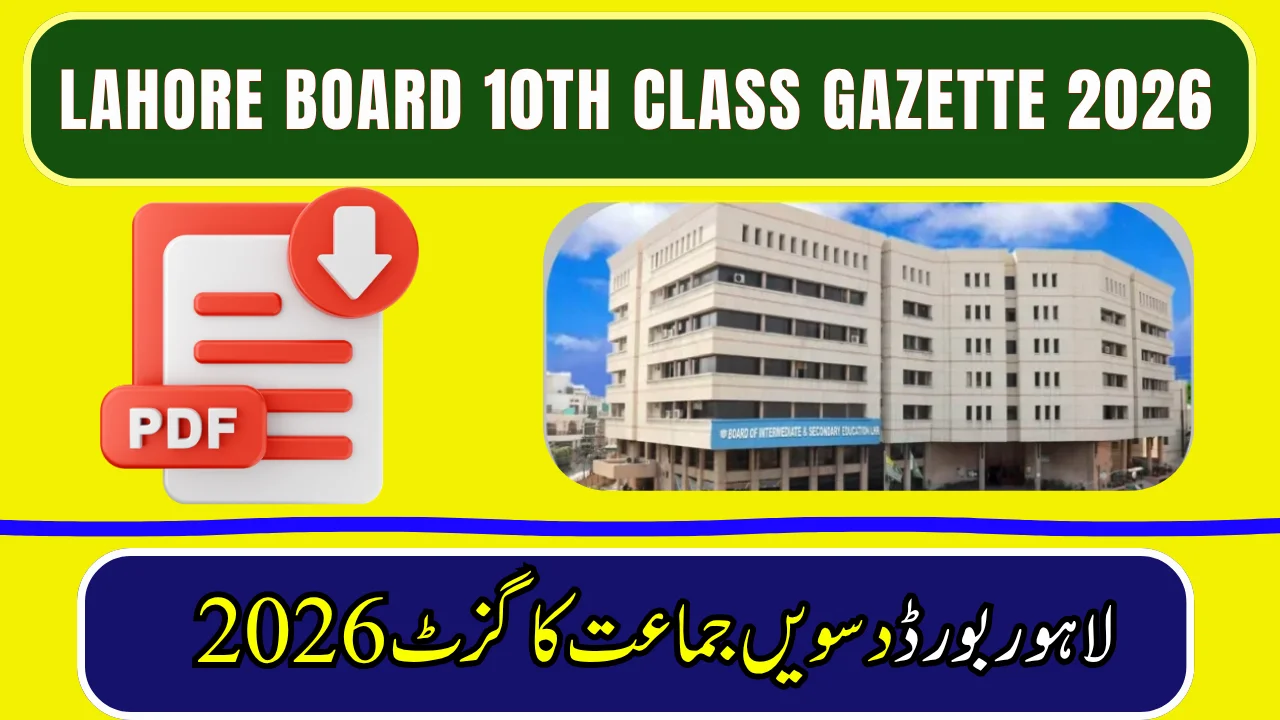 BISE Lahore 10th Class Result Gazette 2026 Download