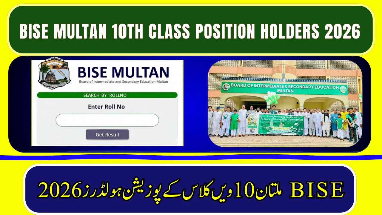 BISE Multan 10th Class Position Holders 2026