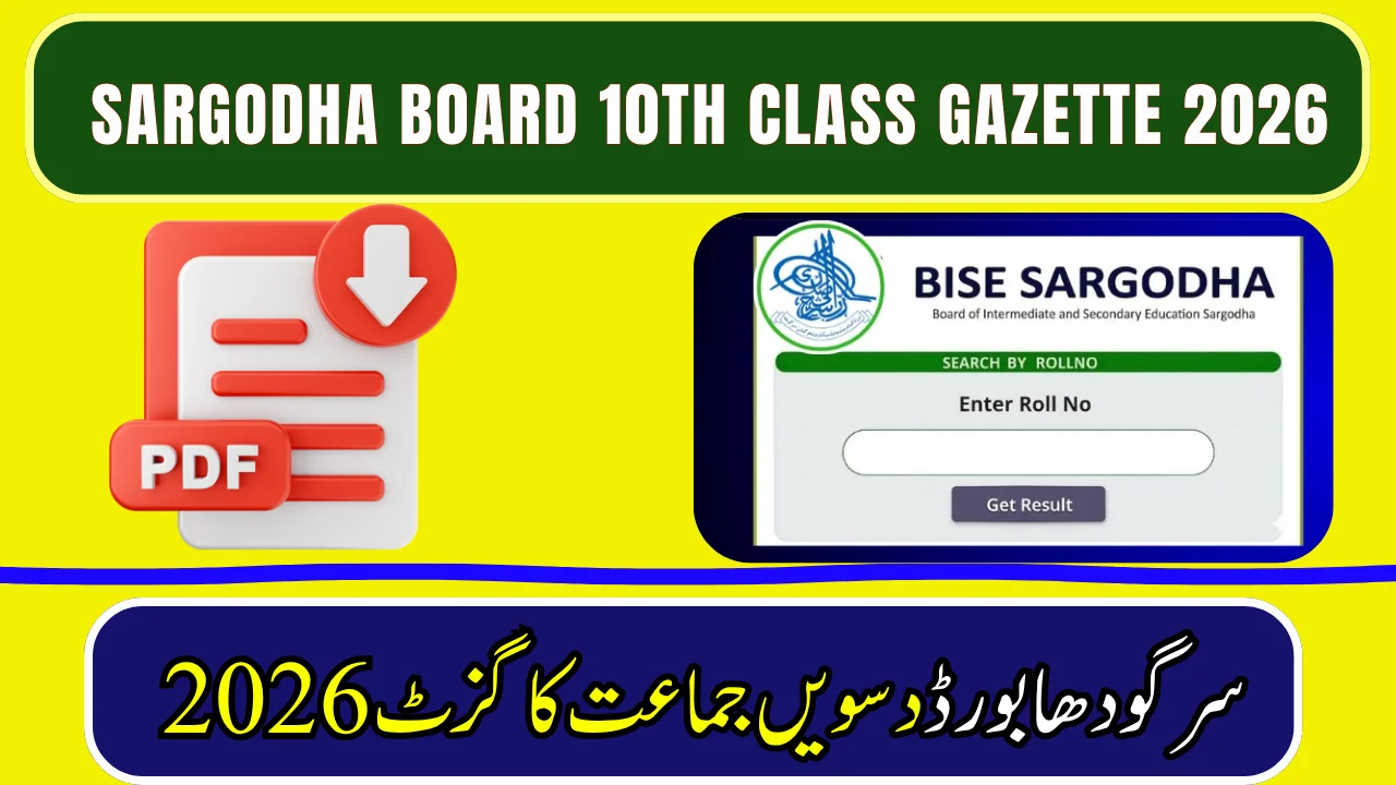 BISE Sargodha 10th Class Result Gazette 2026 PDF Download