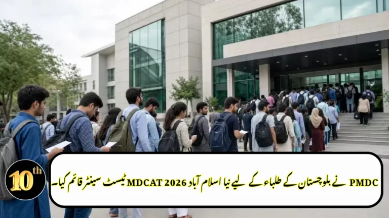 PM&DC Establishes New Islamabad MDCAT 2026 Test Center for Balochistan Students