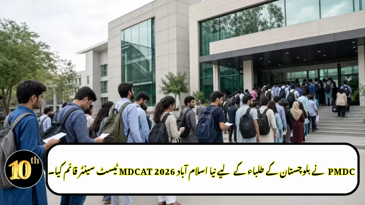 PM&DC Establishes New Islamabad MDCAT 2026 Test Center for Balochistan Students