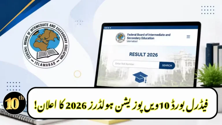 FBISE 10th Class Position Holders 2026
